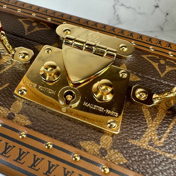 Louis Vuitton Petite Valise Trunk Bag Monogram LV box Purse Crossbody/Tote - Picture 16 of 16